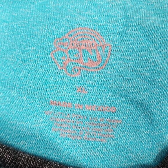 💜NWOT My Little Pony Turquoise & Gray "Pony Power" 3/4 Sleeve Top Small - Picture 10 of 11